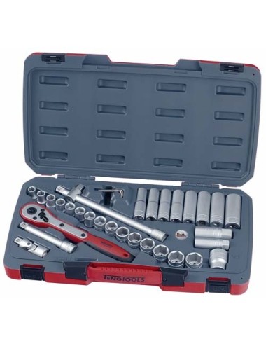 JUEGO DE LLAVES DE VASO HEXAGONAL 1/2" T1234 34 PZAS JUEGO DE LLAVES DE VASO HEXAGONAL 1\2" T1234 34 PZAS