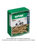 Caja 40 unid. tornillo madera cabeza plana yellox 4,0x40mm spax