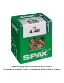 Caja 125 unid. tornillo madera cabeza plana yellox 4,0x40mm spax