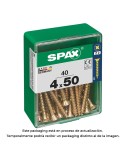 Caja 40 unid. tornillo madera cabeza plana yellox 4,0x50mm spax