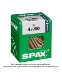 Caja 75 unid. tornillo madera cabeza plana yellox 4,5x50mm spax