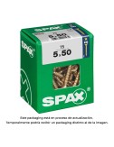 Caja 75 uds. tornillo madera spax cab. plana yellox 5,0x50mm spax