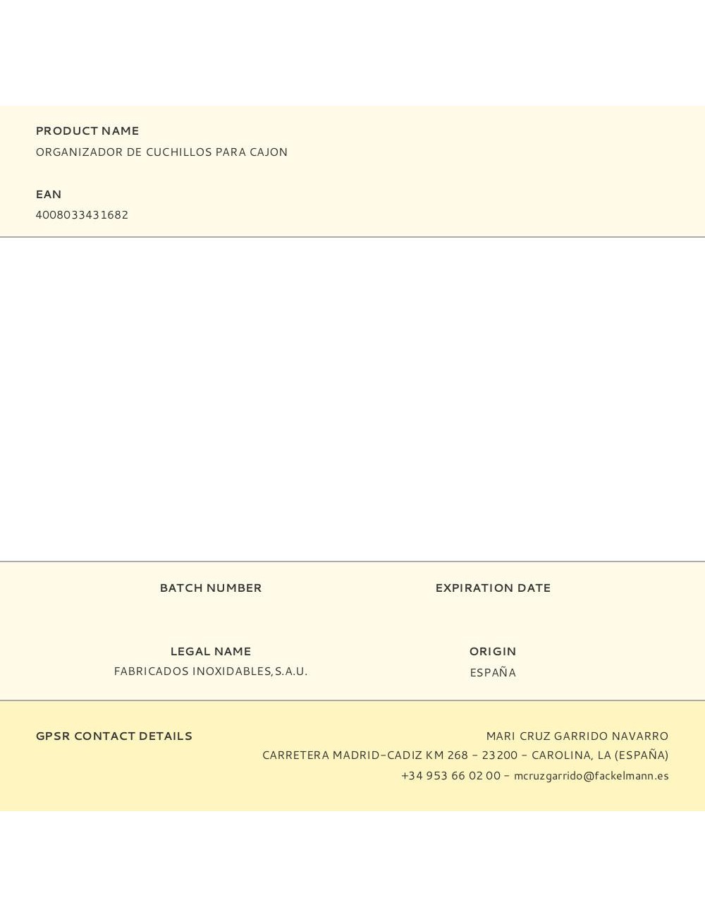 Organizador de cuchillos para cajón