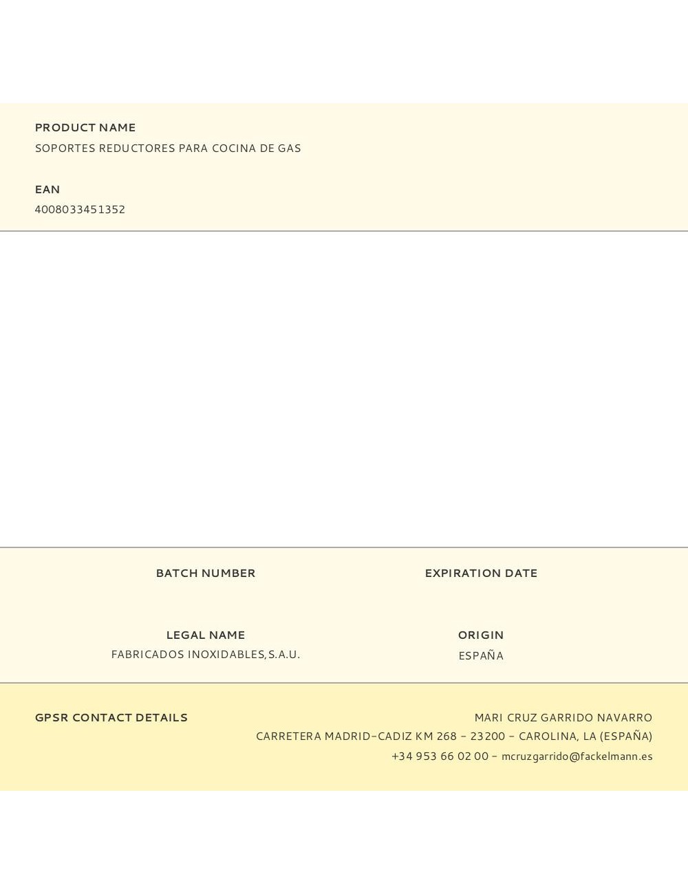 Soportes reductores para cocina de gas