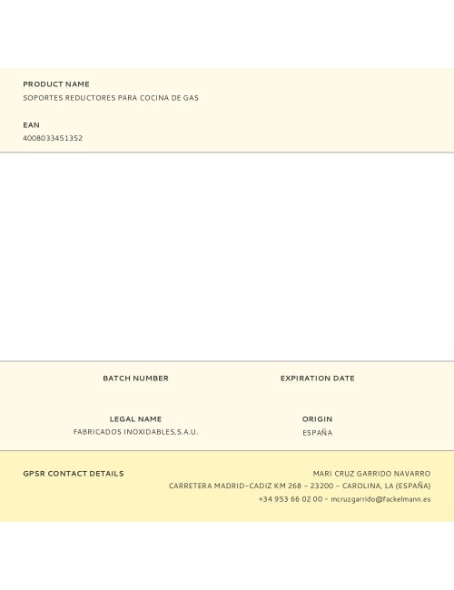 Soportes reductores para cocina de gas