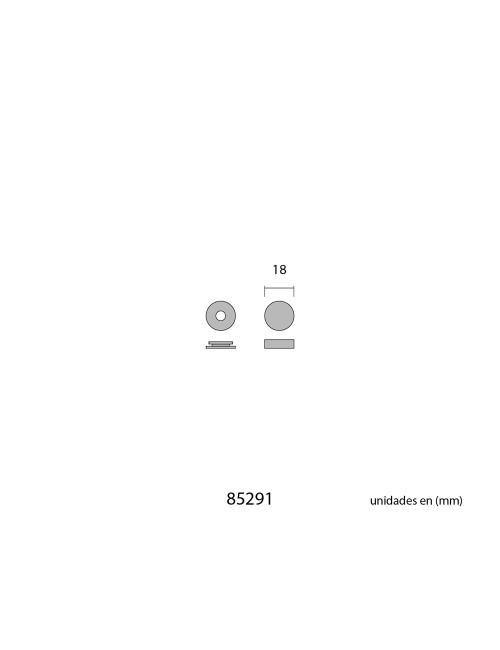 Embellecedor latón roscado liso 18 mm níquel, 4 uds