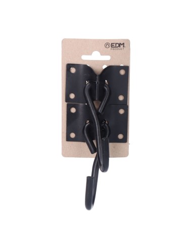 2 unid. placa con gancho colgador de hamaca 70x45mm negra