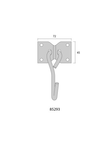 2 unid. placa con gancho colgador de hamaca 70x45mm negra