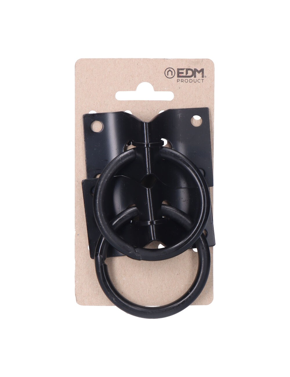 2 anillas aparca perros con placa 70x45mm negras