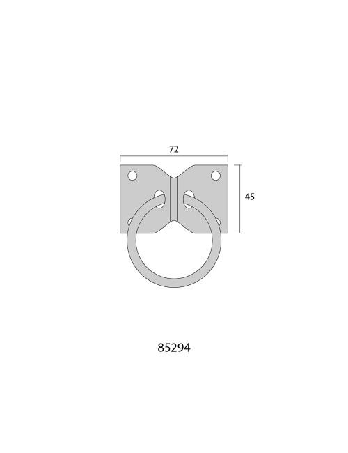 2 anillas aparca perros con placa 70x45mm negras