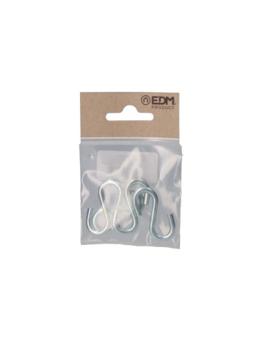 Gancho en forma de s 40 mm zincado, 4 uds