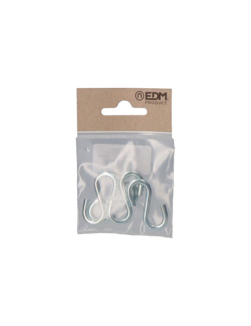 Gancho en forma de s 40 mm zincado, 4 uds