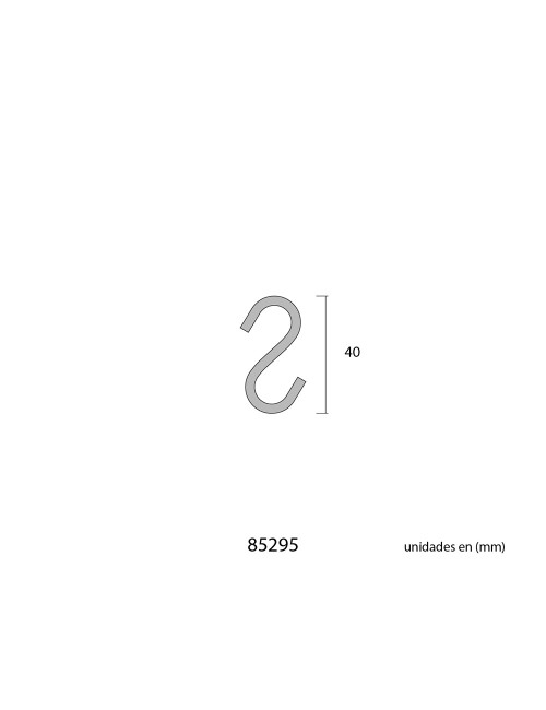 Gancho en forma de s 40 mm zincado, 4 uds