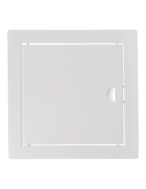 Tapa de registro empotrable cuadrada de acero blanco 20x20cm