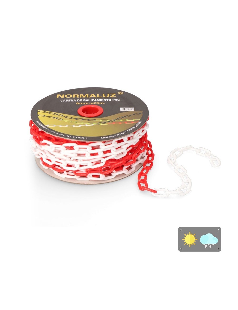 Cadena plastico blanca y roja, 25m Cadena plastico blanca y roja, 25m