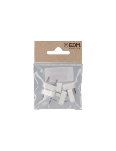 Pack 6 uds. tope armario 2 puntas 7x18mm blanco