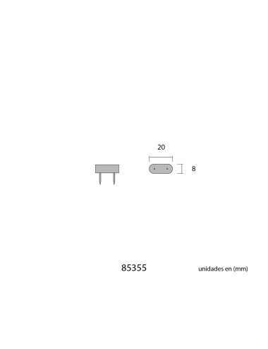 Pack 6 uds. tope armario 2 puntas 7x18mm blanco