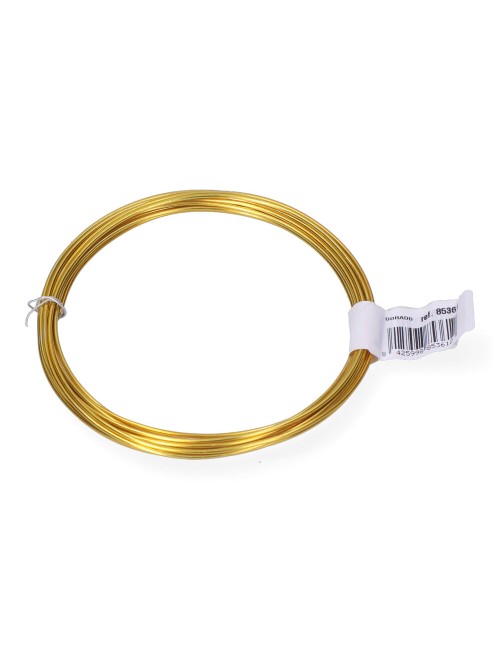 Alambre aluminio dorado, calibre ø1,5 mm x 5 m