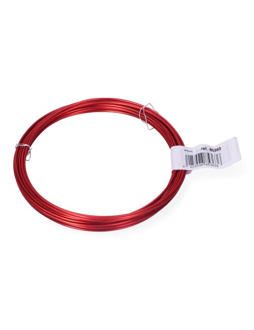 Alambre aluminio rojo, calibre ø1,5 mm x 5 m