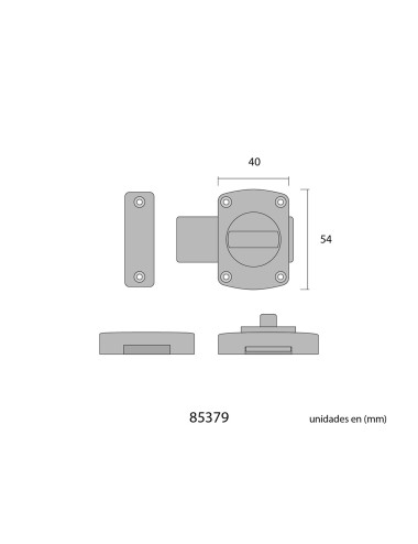 Pasador automático 40 mm níquel satinado