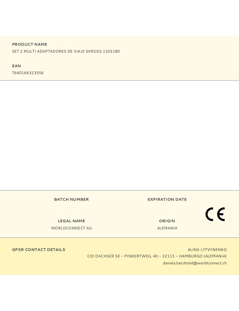 Set 2 multi adaptadores de viaje skross 1103180