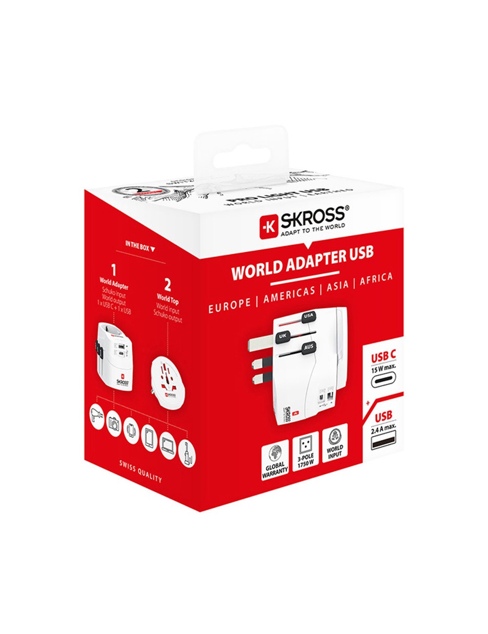 Set 2 multi adaptadores de viaje skross 1302472