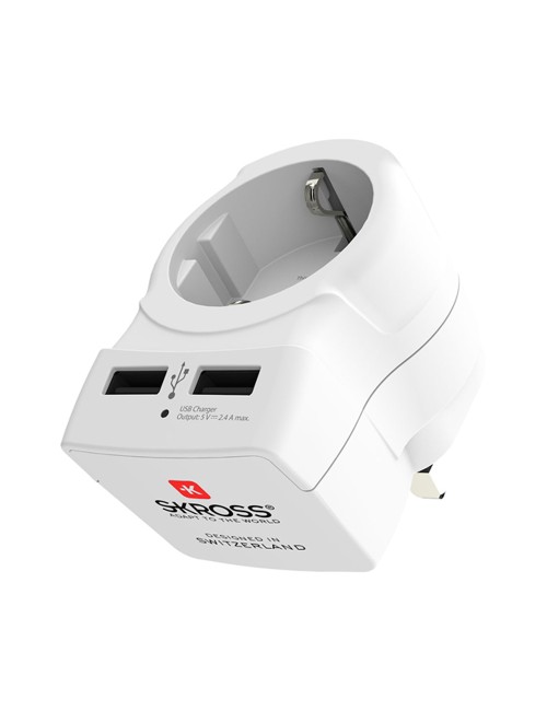 Adaptador europeo a reino unido usb skross 1500280