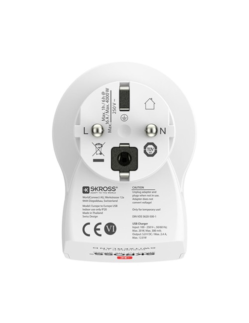Adaptador europeo usb skross 1500282