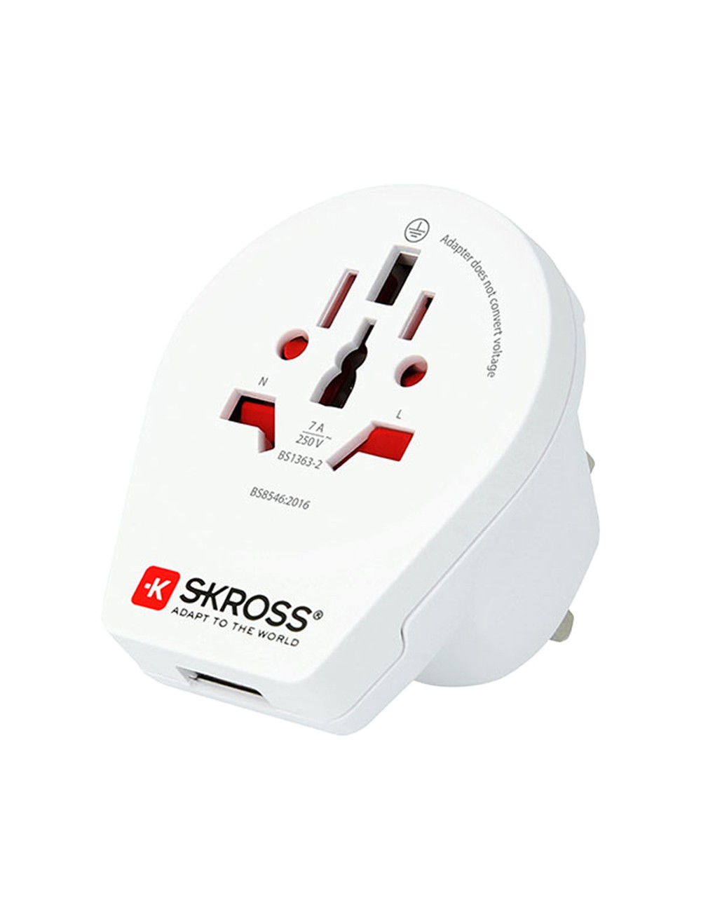 Adaptador mundial a reino unido con usb skross 1500267