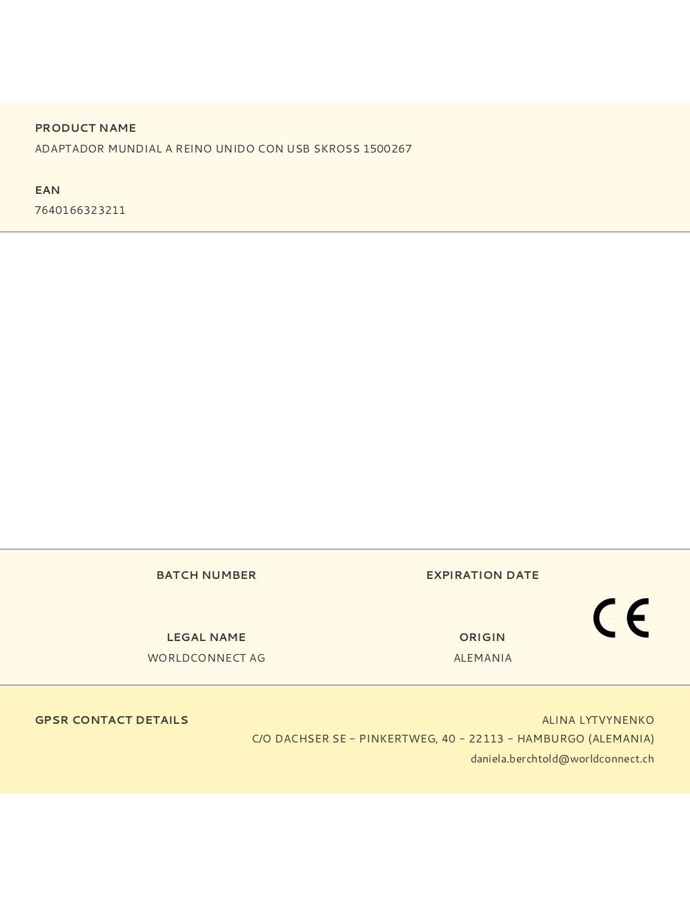 Adaptador mundial a reino unido con usb skross 1500267