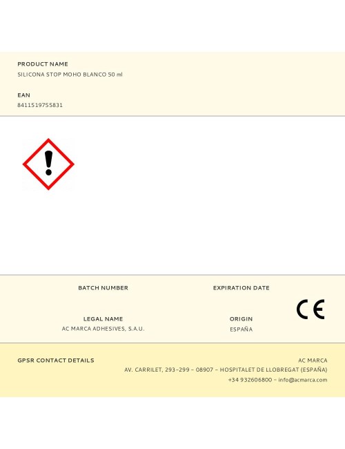 Silicona stop moho x5 blanco 50 ml