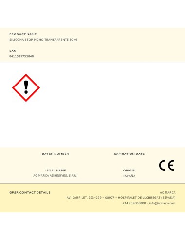 Silicona stop moho x5 transparente 50 ml