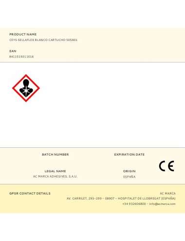 Ceys sellaflex blanco cartucho 505801