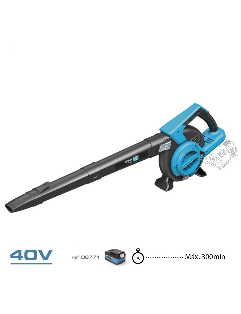 Soplador / aspirador / triturador 40v (sin baterias y cargador) brushless