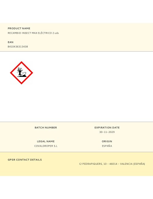 Recambio insect max eléctrico 2 uds