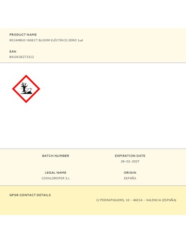 Recambio insect bloom eléctrico zero 1ud