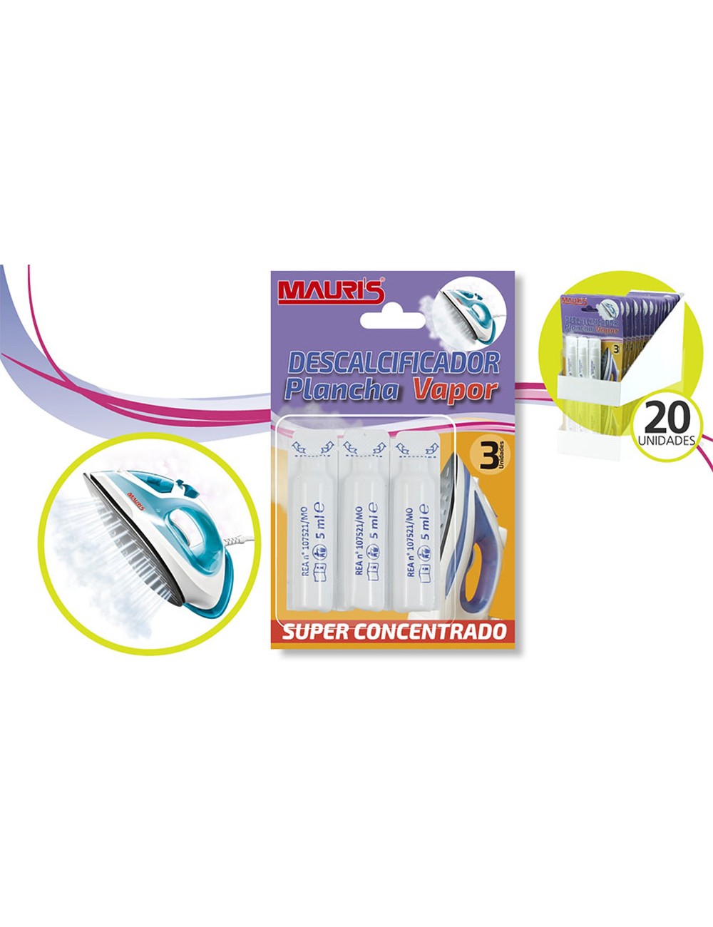 Descalcificador plancha vapor, blister 3 uds