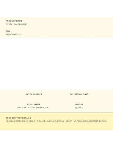 Cierre leva pequeño