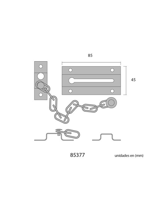Cadena seguridad hierro latonado
