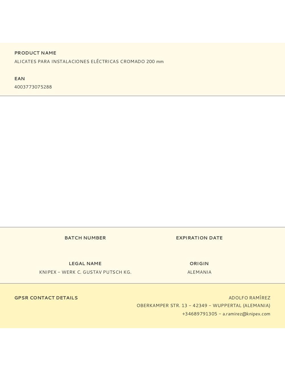 Alicates para instalaciones eléctricas cromado 200 mm