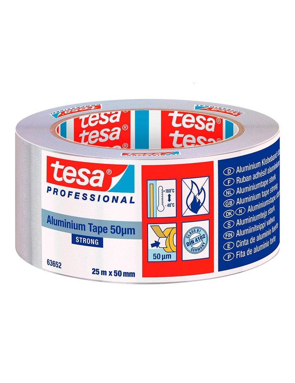 Cinta de aluminio 50 micras 25m x 50mm 63652 tesa Cinta de aluminio 50 micras 25m x 50mm 63652 tesa
