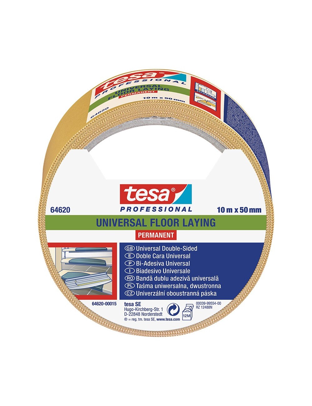 Cinta doble cara suelos 10m x 50mm 64620 tesa Cinta doble cara suelos 10m x 50mm 64620 tesa