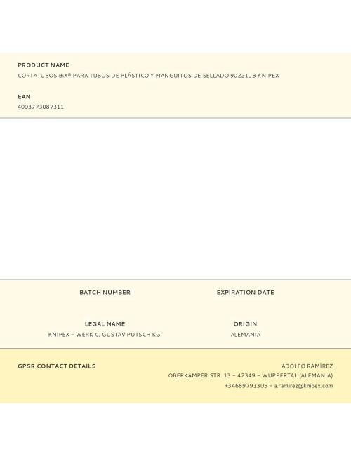 Cortatubos bix® para tubos de plástico y manguitos de sellado 902210b knipex