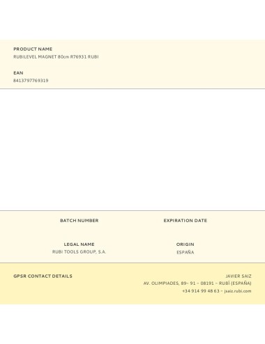 Rubilevel magnet 80cm r76931 rubi