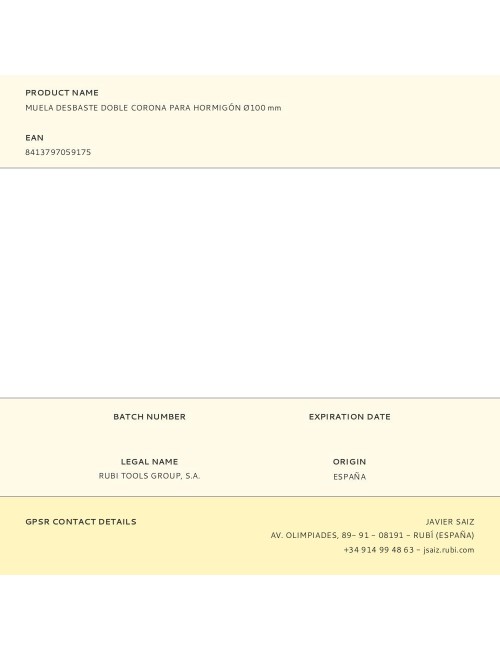 Muela desbaste doble corona para hormigón ø100 mm