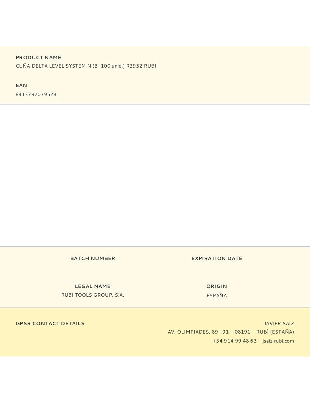Cuña delta level system n (b-100 unid.) r3952 rubi