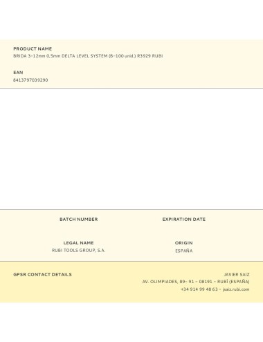 Brida 3-12mm 0,5mm delta level system (b-100 unid.) r3929 rubi