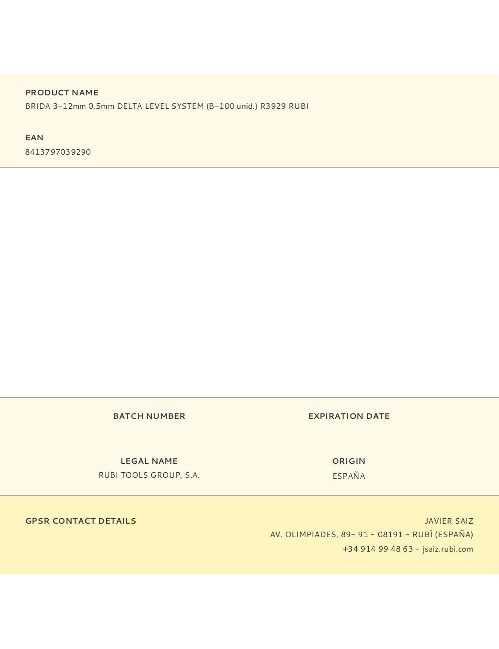 Brida 3-12mm 0,5mm delta level system (b-100 unid.) r3929 rubi
