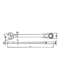LLAVE COMBINADA CARRACA ARTICULADA 11MM 600511RF