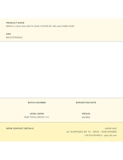 Brida 3-12mm 2mm delta level system (b-100 unid.) r2852 rubi